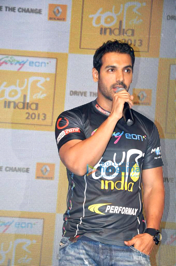 john at the launch of godrej eon tour de india 2013 5