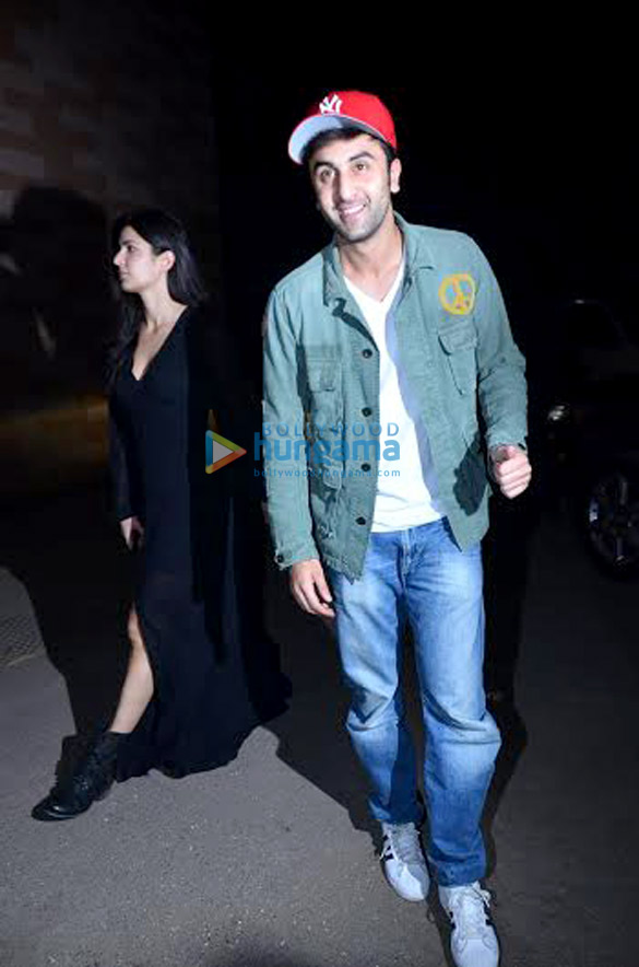 ranbir katrina make their first public appearance at the screening of the wolf of wall street 2
