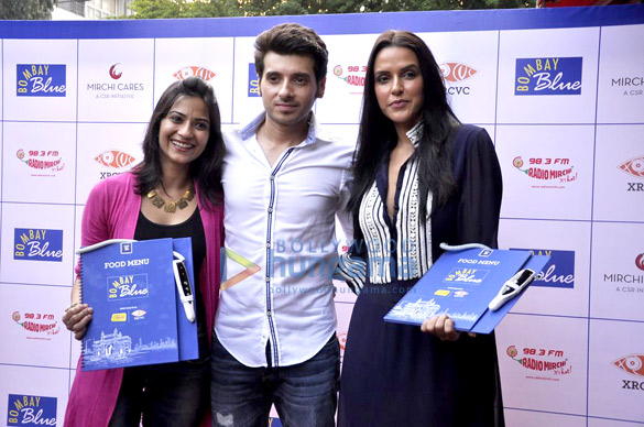 neha dhupia at the radio mirch and bombay blues braille audio menu launch 7