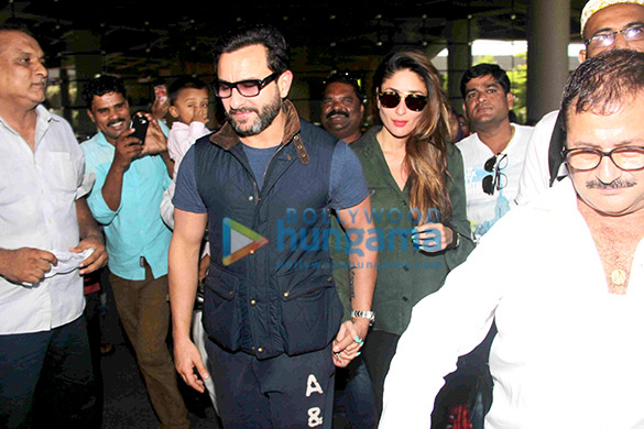 Saif Ali Khan and Kareena Kapoor Khan arrive in Mumbai after their Europe holiday Saif Ali Khan and Kareena Kapoor Khan arrive in Mumbai after their Europe holiday