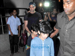 Hrithik Roshan enjoys a movie screening with his kids