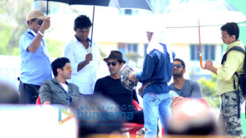 Farhan Akhtar, Arjun Rampal & Purab Kohli shoot a song for ‘Rock On!! 2’ at Gateway of India