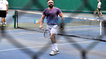 Saif Ali Khan snapped playing tennis with son Ibrahim Ali Khan & daughter Sara Ali Khan
