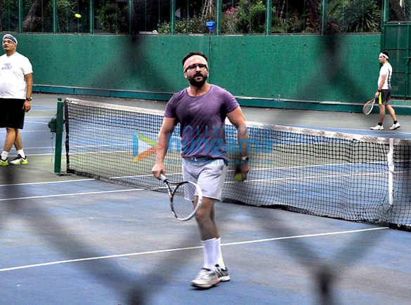 Saif Ali Khan snapped playing tennis with son Ibrahim Ali Khan & daughter Sara Ali Khan Saif Ali Khan snapped playing tennis with son Ibrahim Ali Khan & daughter Sara Ali Khan