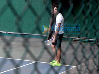 Saif Ali Khan snapped playing tennis with son Ibrahim Ali Khan & daughter Sara Ali Khan