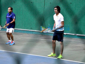 Saif Ali Khan snapped playing tennis with son Ibrahim Ali Khan & daughter Sara Ali Khan