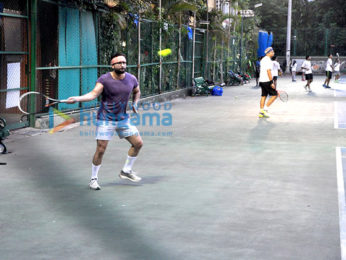 Saif Ali Khan snapped playing tennis with son Ibrahim Ali Khan & daughter Sara Ali Khan