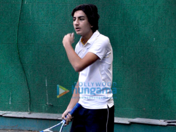 Saif Ali Khan snapped playing tennis with son Ibrahim Ali Khan & daughter Sara Ali Khan