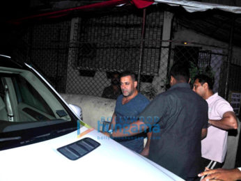 Salman Khan snapped post dubbing at a studio in Bandra