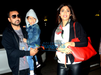 Shilpa Shetty & family depart for holiday abroad