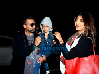 Shilpa Shetty & family depart for holiday abroad