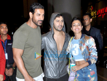 Varun Dhawan, John Abraham & Jacqueline Fernandez return from 'Dishoom' promotions in Nagpur