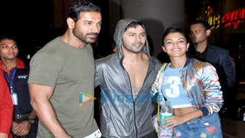 Varun Dhawan, John Abraham & Jacqueline Fernandez return from ‘Dishoom’ promotions in Nagpur