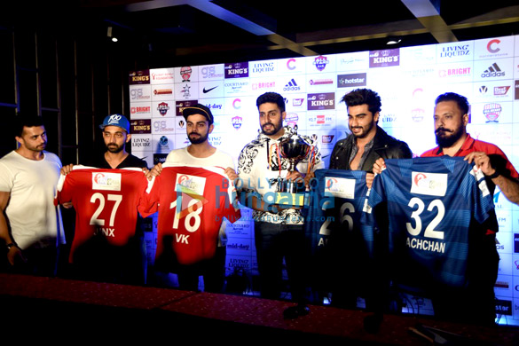 Virat Kohli, Abhishek Bachchan, Arjun Kapoor & Ajinkya Rahane unveil the jersey of All Stars and All Hearts Football Clubs