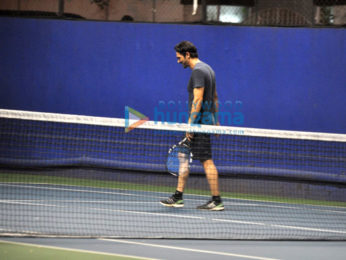Arjun Rampal snapped playing Tennis at a Gymkhana