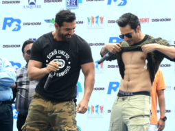 Varun Dhawan, Jacqueline Fernandez & John Abraham promote their film ‘Dishoom’ in New Delhi