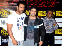 John Abraham & Varun Dhawan promote ‘Dishoom’ at a local gym