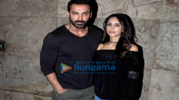 John Abraham and wife Priya Runchal snapped at ‘Dishoom’ screening