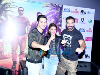 John Abraham, Varun Dhawan & Jacqueline Fernandez promote 'Dishoom' at Carnival Cinemas in Noida