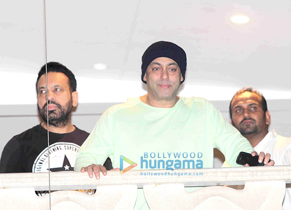 Salman Khan waves and greets his admirers on Eid in Mumbai Salman Khan waves and greets his admirers on Eid in Mumbai