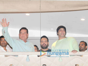 Salman Khan waves and greets his admirers on Eid in Mumbai
