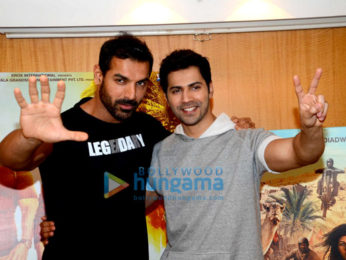 Varun Dhawan, Jacqueline Fernandez & John Abraham at 'Dishoom' promotions
