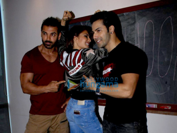 Varun Dhawan, John Abraham & Jacqueline Fernandez grace the 'Dishoom' media meet