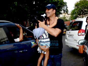 Akshay Kumar, Twinkle Khanna & daughter Nitara snapped post movie at PVR, Juhu