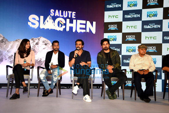 arjun rampal rannvijay singh arunoday singh at the announcement of erosnows salute siachen 2