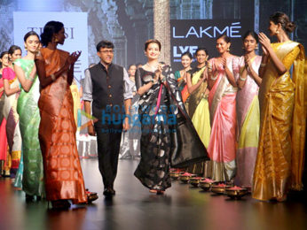 Dia Mirza walks for Tulsi Silks Saree at Lakme Fashion Week 2016