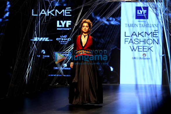 Kangna Ranaut walks the ramp at Lakme Fashion Week 2016 for Tarun Tahiliani Kangna Ranaut walks the ramp at Lakme Fashion Week 2016 for Tarun Tahiliani