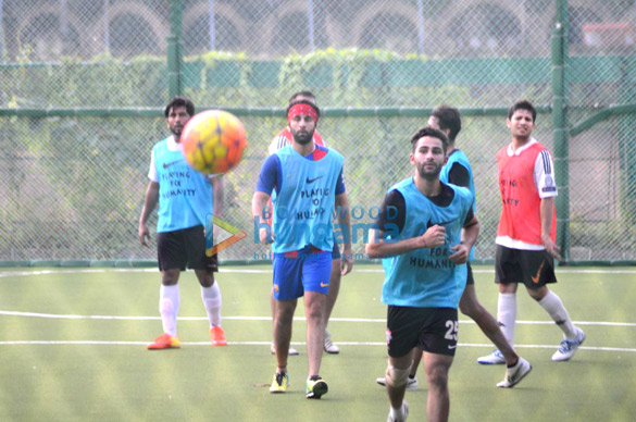 Ranbir Kapoor, Dino Morea & Armaan Jain snapped at football practice Ranbir Kapoor, Dino Morea & Armaan Jain snapped at football practice