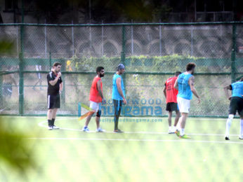 Ranbir Kapoor snapped while practicing football