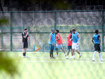 Ranbir Kapoor snapped while practicing football