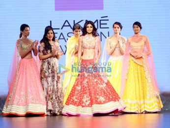 Shilpa Shetty walks for Anushree Reddy at Lakme Fashion Week 2016