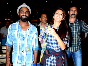 Tiger Shroff, Jacqueline Fernandez and Nathan Jones snapped at Mumbai airport