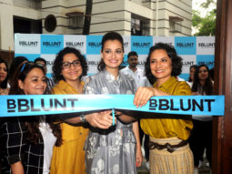 Dia Mirza & Adhuna Bhabani at the launch of BBlunt Salon in Malad