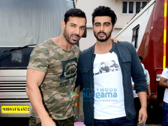 John Abraham & Arjun Kapoor snapped at Mehboob Studio