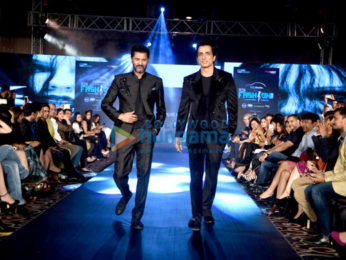 Prabhu Dheva & Sonu Sood walk the ramp for Rajat Tangri