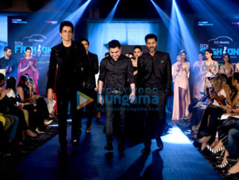 Prabhu Dheva & Sonu Sood walk the ramp for Rajat Tangri