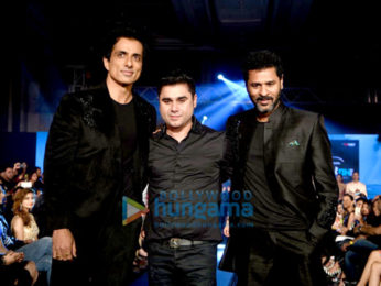 Prabhu Dheva & Sonu Sood walk the ramp for Rajat Tangri