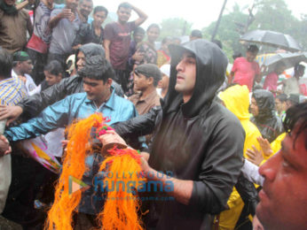Ranbir Kapoor, Rishi Kapoor, Randhir Kapoor & Rajiv Kapoor snapped during Ganpati Visarjan at RK Studio