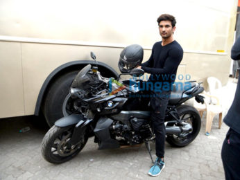 Sushant Singh Rajput snapped riding a bike in Bandra