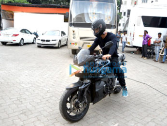 Sushant Singh Rajput snapped riding a bike in Bandra