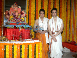 Tusshar Kapoor & Jeetendra snapped at Ganesha celebrations