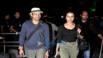Farhan Akhtar & Shraddha Kapoor return from Shillong after shooting for Rock On!! 2