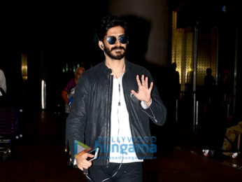 Harshvardhan Kapoor and Saiyami Kher snapped arriving back after the London premiere of Mirzya