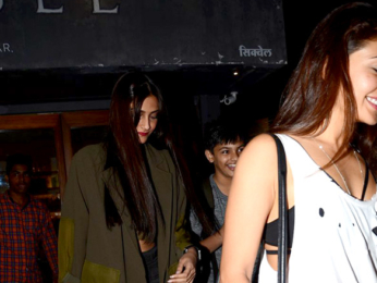 Jacqueline Fernandez & Sonam Kapoor snapped post dinner at Sequel Bistro & Juice Bar in Mumbai
