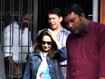 Madhuri Dixit and family snapped post lunch at a suburban restaurant