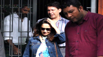 Madhuri Dixit and family snapped post lunch at a suburban restaurant